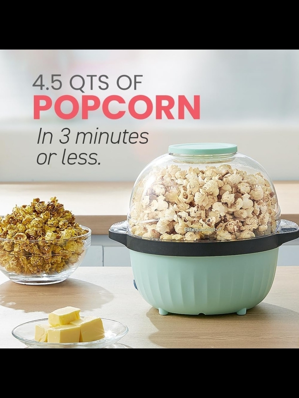 Elite Gourmet 4.5QT. Automatic Stirring Popcorn Maker - Picture 3 of 9